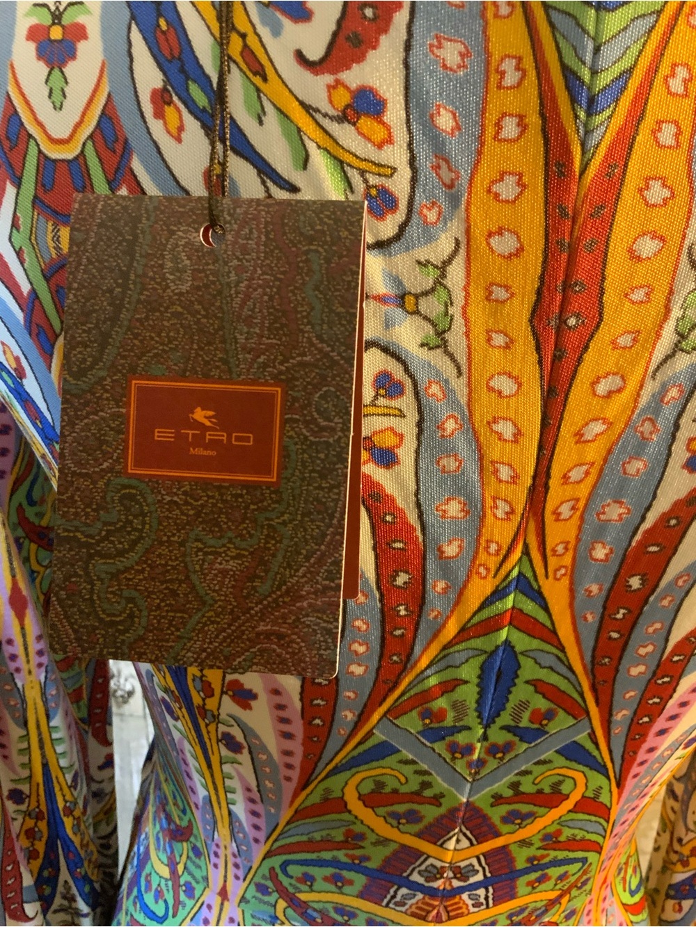 Etro Multicolor Paisley Long-Sleeve Wrap Dress - Picture 5 of 8
